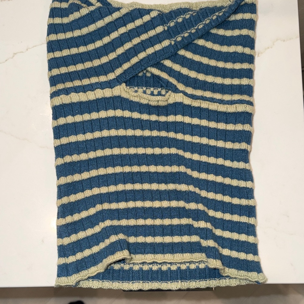 Striped Knit top Blue and Cream